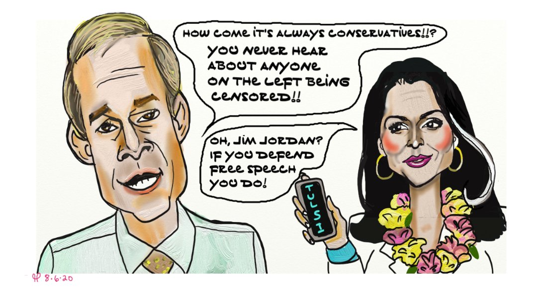 Rep Congressman Ohio Jim Jordan on Fox Business today said this and I thought of Tulsi gabbard who was also censored for free speech and they’re talking about Twitter #jimjordan #housegop #leadright #whitehouse #tulsigabbard #politicalcartoon #donaldtrump #censorship #bigtech #publicsquare #socialmedia #congressdotgov #conservatives @realdonaldtrump @realdevinnunes @erictrump @whitehouse @donaldjtrumpjr @officialtrumpispunkrock @ivankatrump @senategop @epochtimes @wearebreitbart @thegatewaypundit @whitehouse post thumbnail image