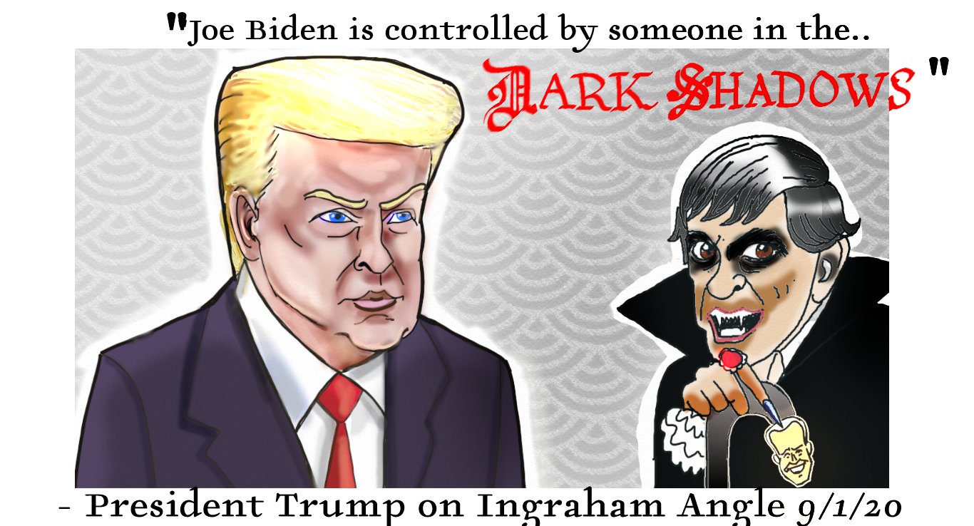 President Donald Trump political cartoon Dark Shadows Joe Biden post thumbnail image