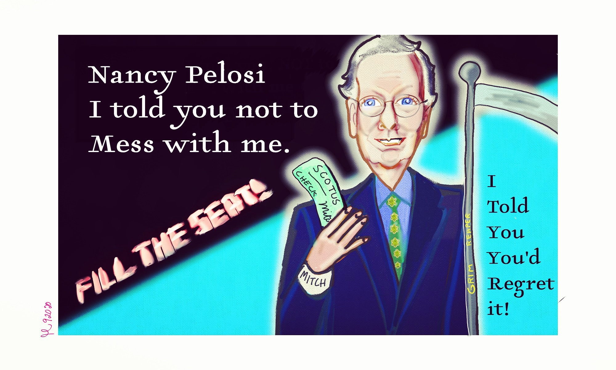 Nancy Pelosi Mitch McConnell political cartoons for President Donald Trump scotus Supreme Court Ruth Bader Ginsburg post thumbnail image