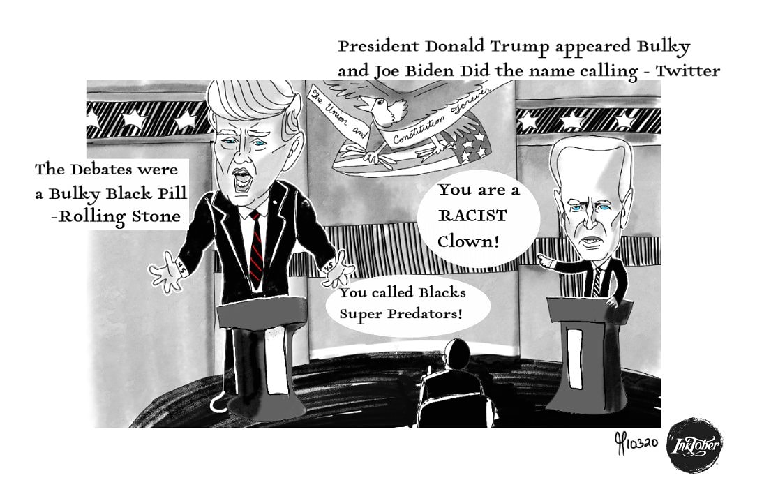 Inktober day 3 bulky President Donald Trump Joe Biden political cartoon debates 2020 Rolling Stone Twitter<br>#inktober #inktober2020 #inktoberday3 #inktober2020day3 #inktoberbulky #bulky #donaldtrump #politicalcartoon #joebiden #debate #debates #debates2020 post thumbnail image