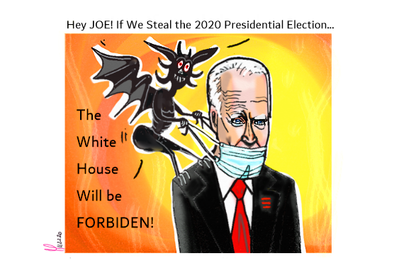 Joe Biden Masks The Devil. Political Cartoon post thumbnail image