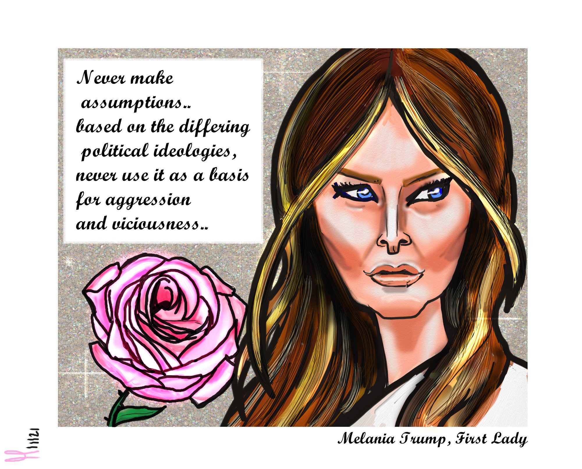 Melania Trump FLOTUS White House political editorial cartoon for President Donald Trump post thumbnail image