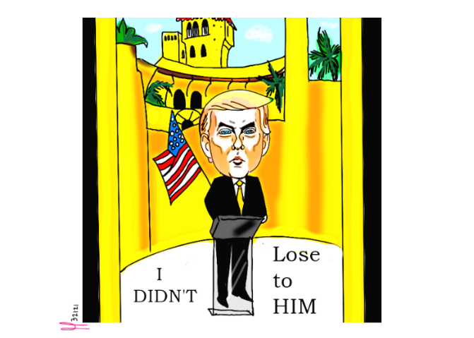 President Donald Trump Mar a lago roast of Joe Biden #donaldtrump #winterwhitehouse #politicalcartoon Political Editorial Cartoon post thumbnail image