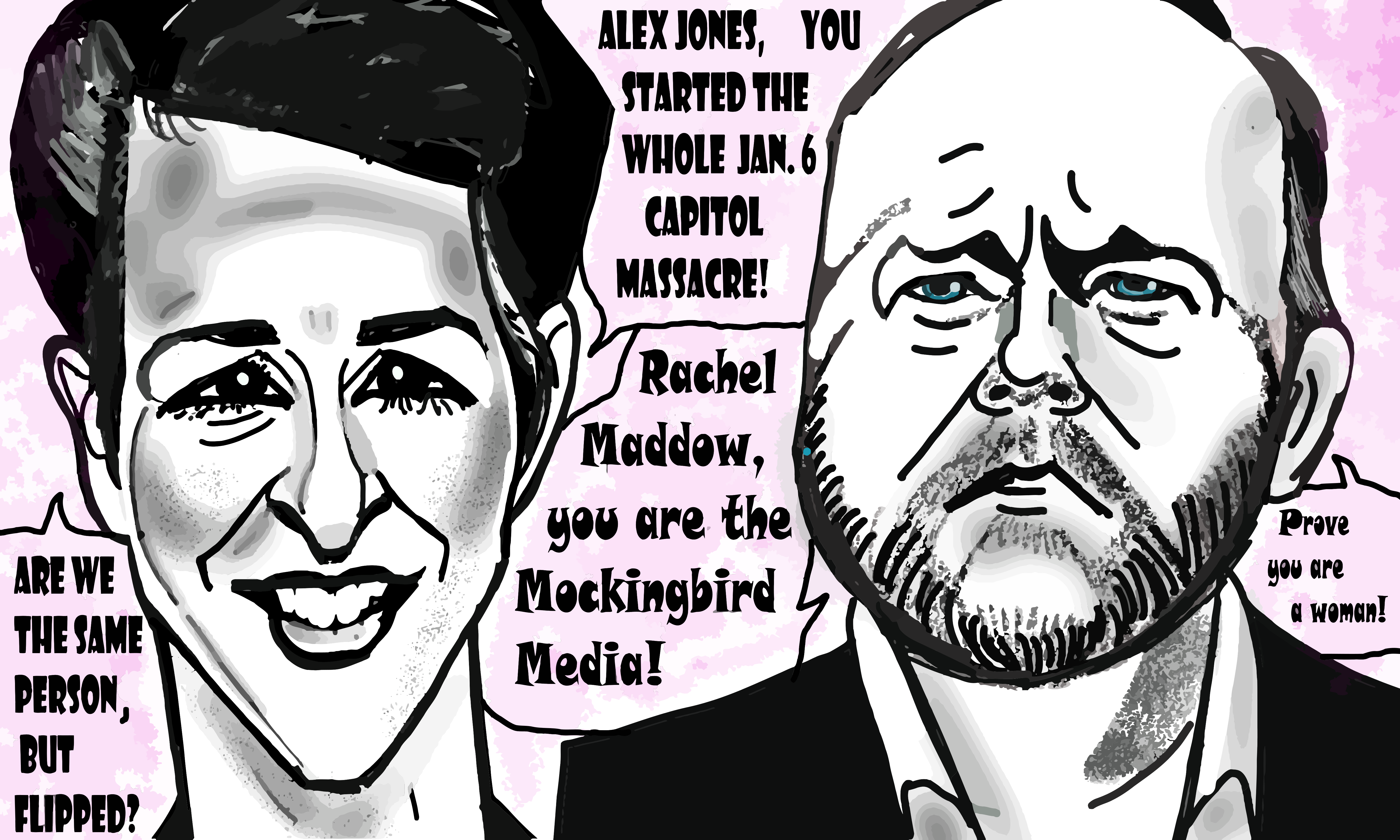 Rachel Maddow Alex Jones Candace Owens tweet Political Cartoon post thumbnail image