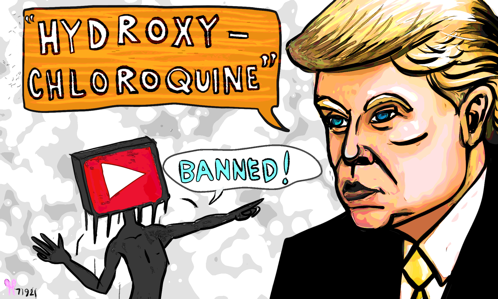 Donald Trump banned on Youtube Political Cartoon post thumbnail image