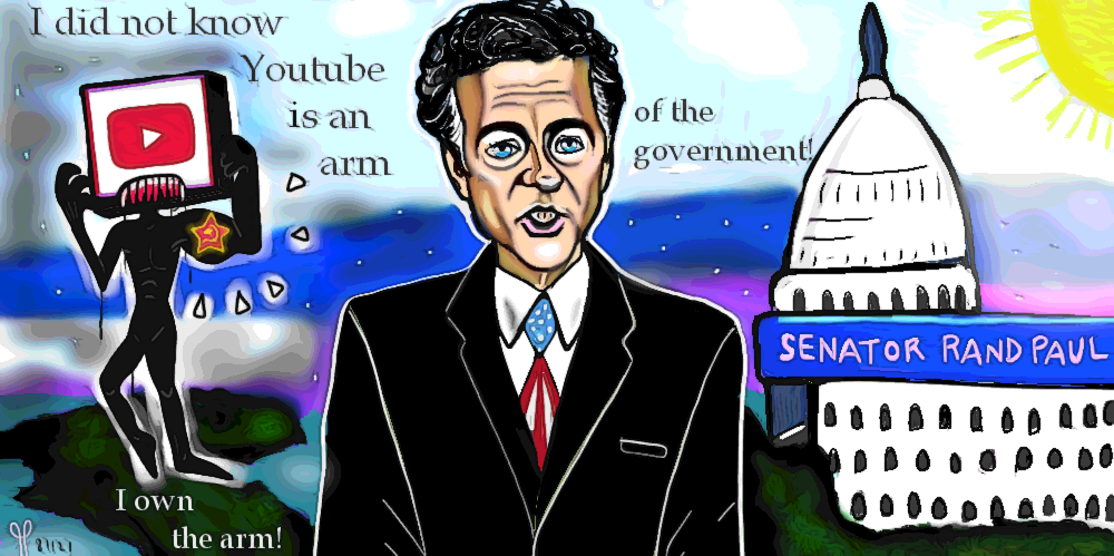 Senator Rand Paul and Youtube Censorship Floor Speech Feud Political Cartoon post thumbnail image