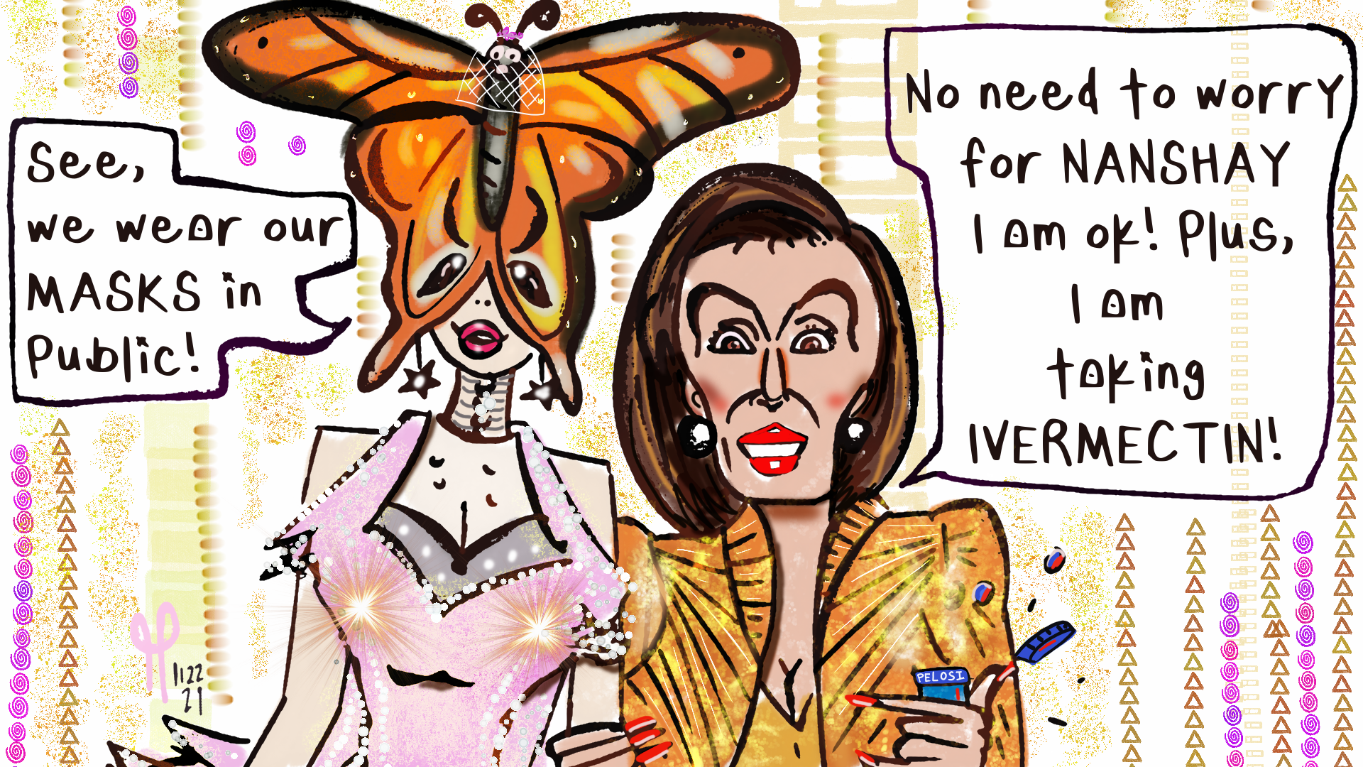 Nancy Pelosi Ivermectin Masks Political Cartoon Wedding Fancy Illuminati Party post thumbnail image
