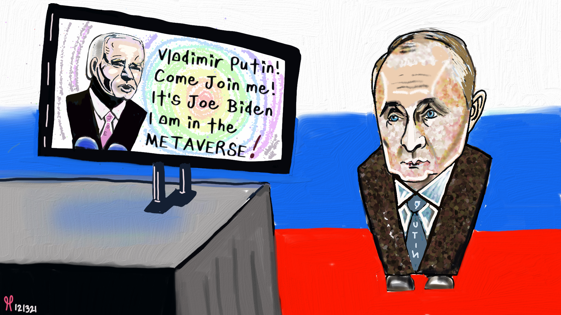 Vladimir Putin Joe Biden United Nations Winged Lion Statue Political Editorial Cartoon post thumbnail image