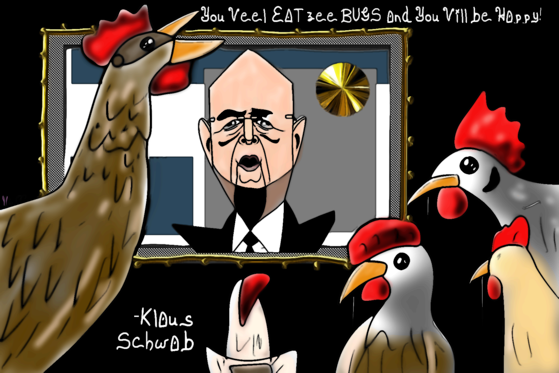 Klaus Schwab World economic forum Jack Dorsey Twitter Political Cartoon NFT post thumbnail image