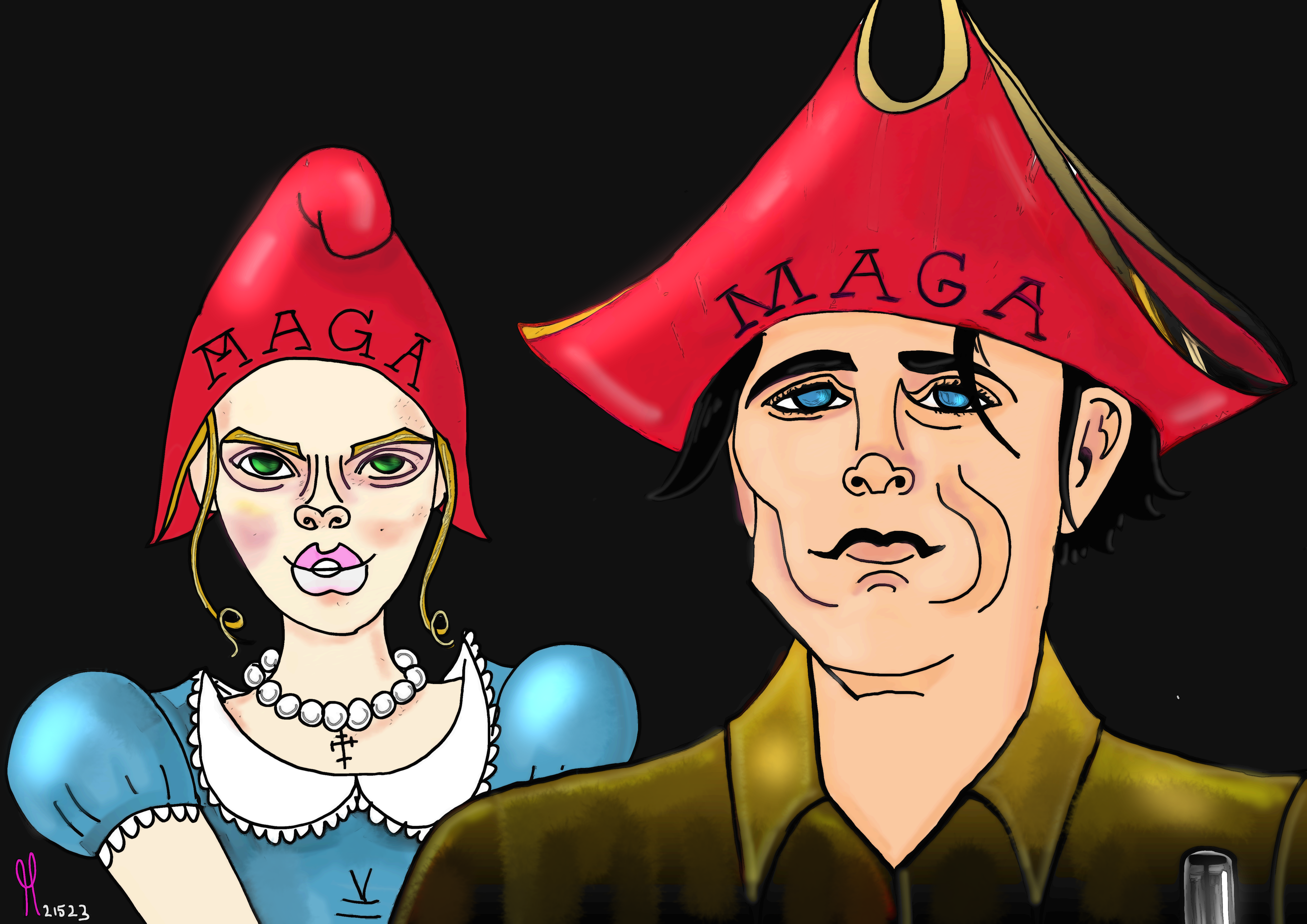 Maga Hats throughout history political cartoon nft opensea post thumbnail image