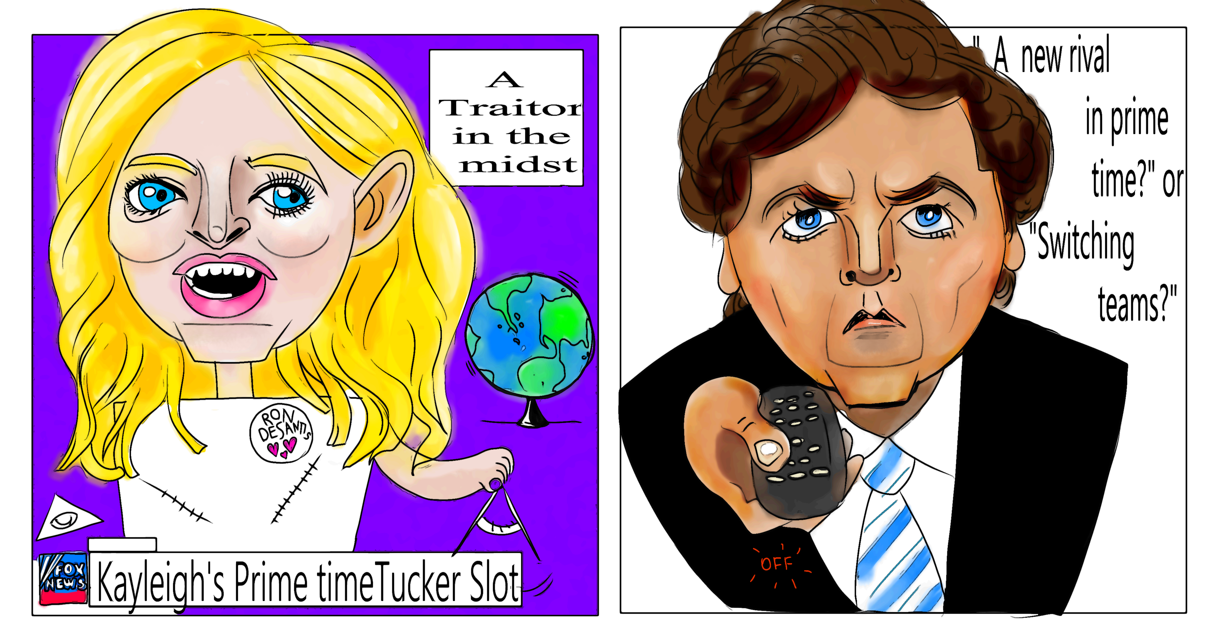 Kayleigh Mcenany Republican Traitors and Tucker Carlson Fox News Political cartoon post thumbnail image