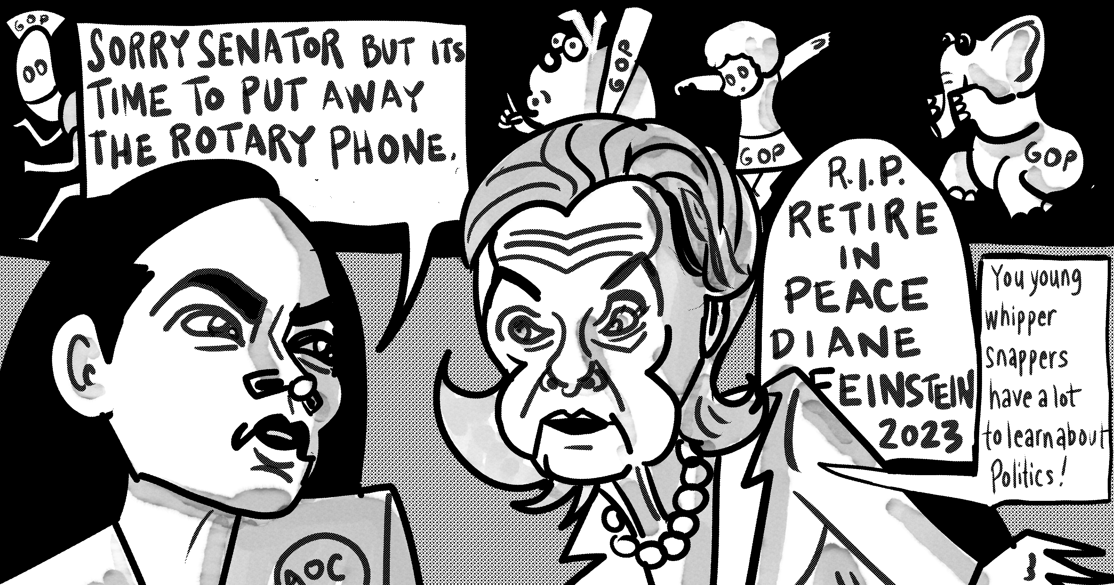 Alexandria Ocasio Cortez Political Cartoons Diane Feinstein Jair Bolsonaro post thumbnail image
