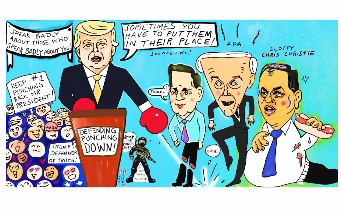 Donald Trump Political cartoon nft CHRIS SUNUNU Christie and Asa Hutchinson NFT post thumbnail image