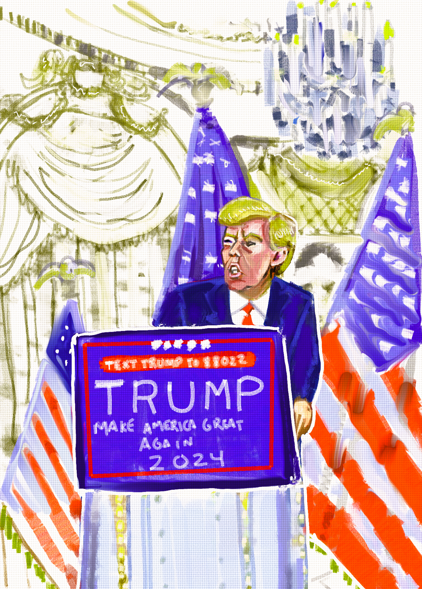 Donald Trump Mar a Lago Minimalist Realism Oil painting NFT post thumbnail image