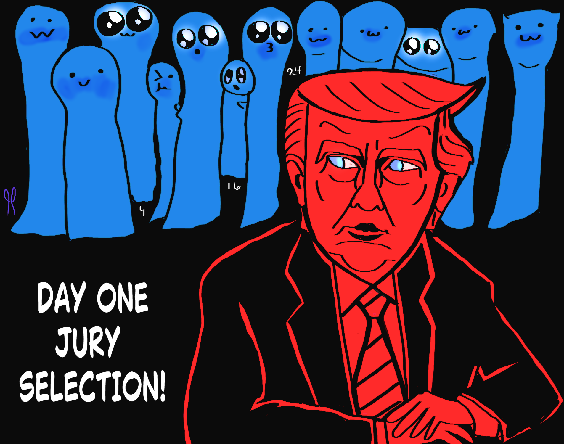 President Donald Trump day one jury selection Political cartoon 🫐 post thumbnail image